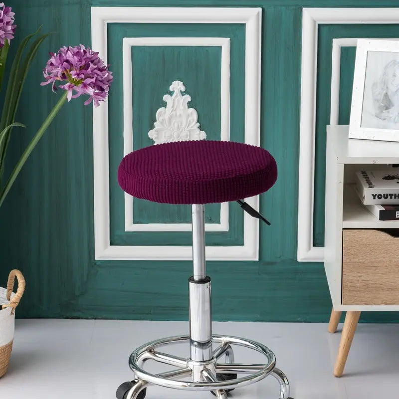 Bar Stool & High Chair Covers Stretchable Cozy LUMINEA Dark purple