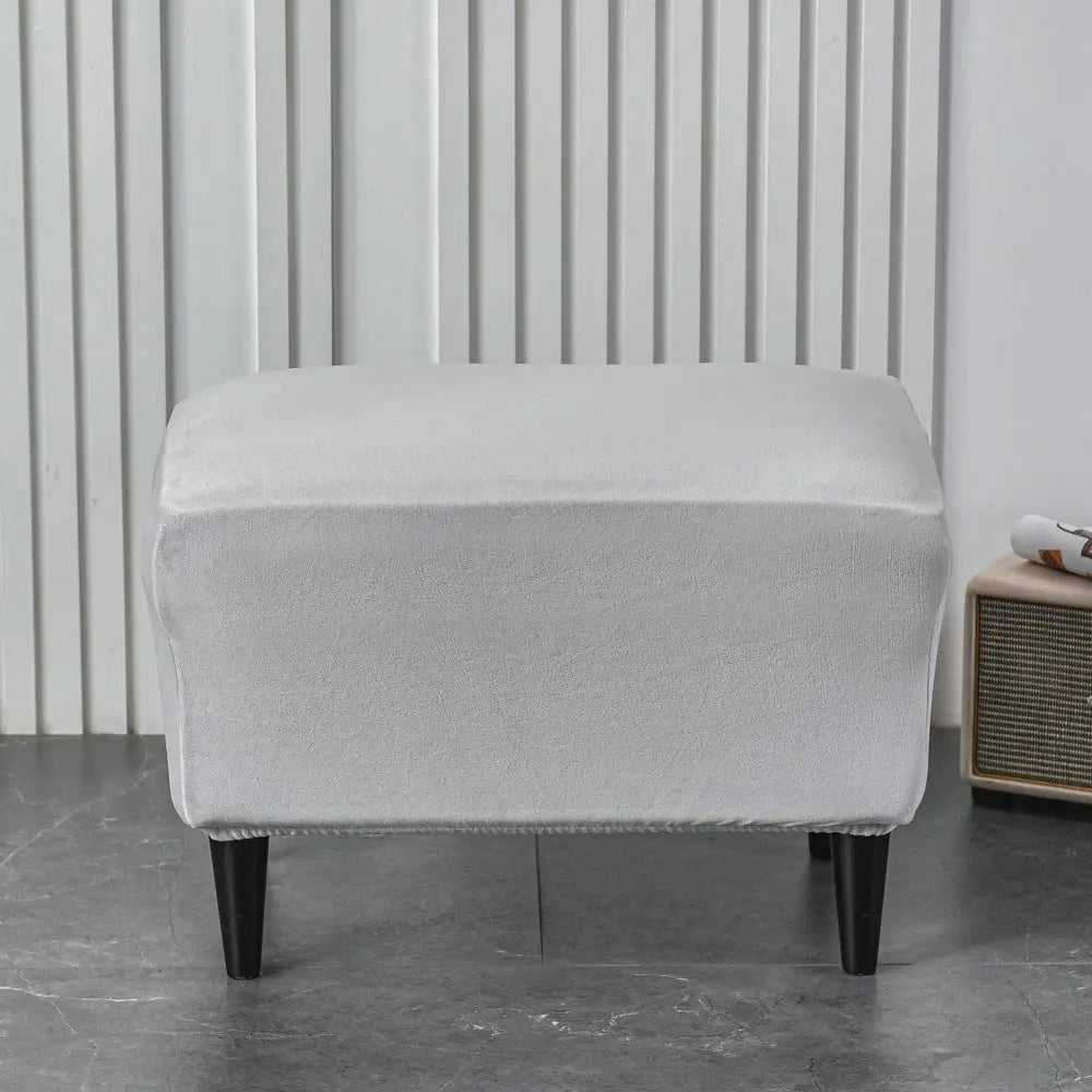 Bench Cover Plush Velvet LUCETTE Light Gray-40x60cm