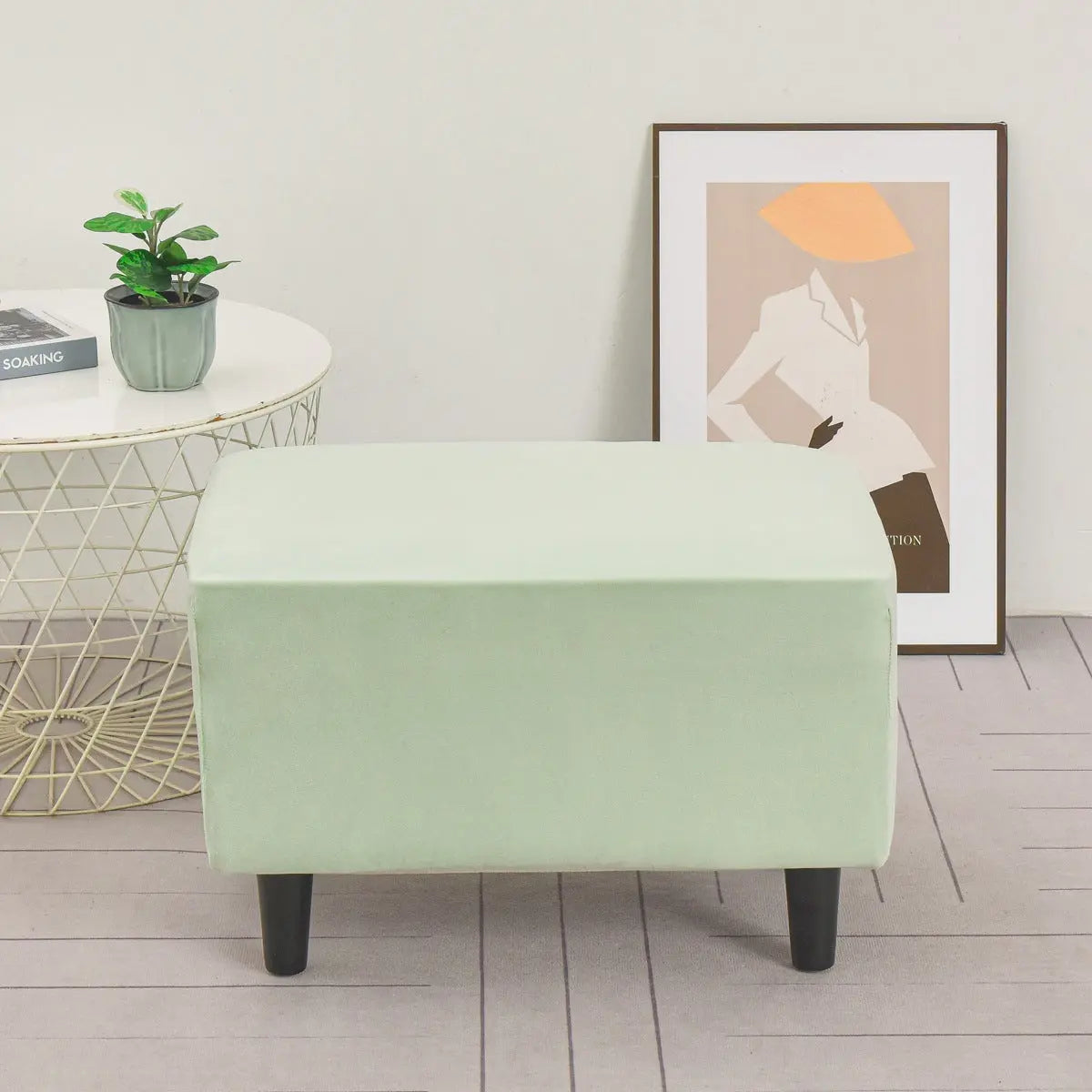Bench Cover Plush Velvet LUCETTE Mint Green-40x60cm
