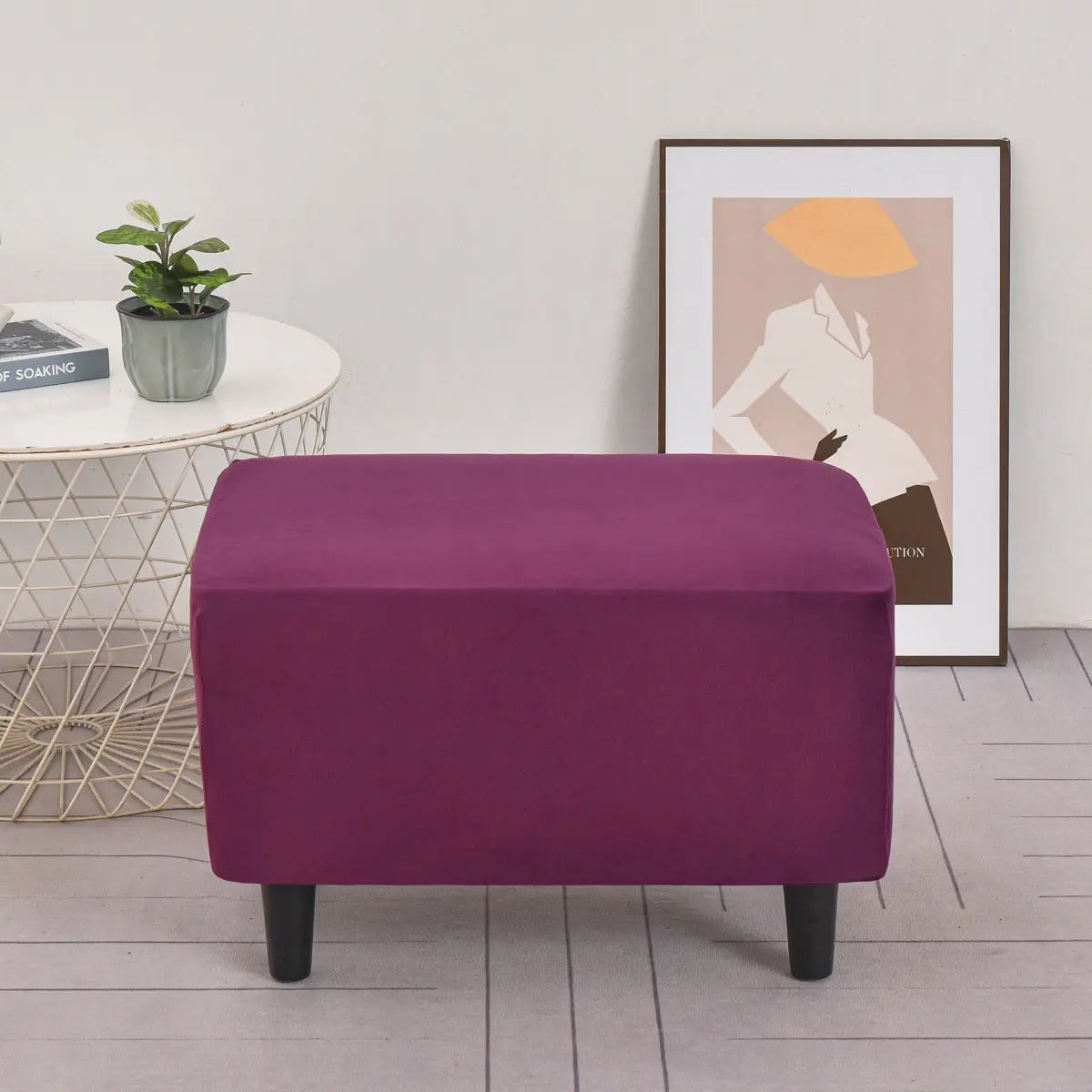 Bench Cover Plush Velvet LUCETTE Purple-40x60cm
