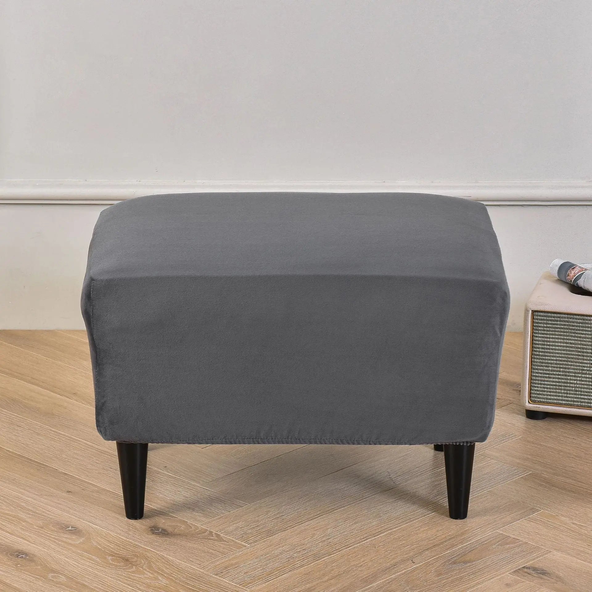 Bench Cover Plush Velvet Renée Dark Gray-40x60cm