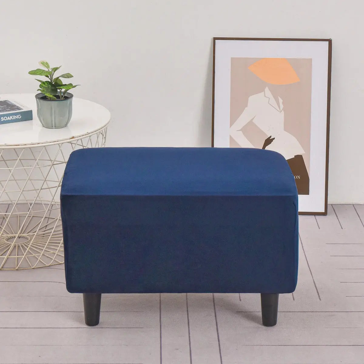 Bench Cover Plush Velvet Renée Navy Blue-40x60cm