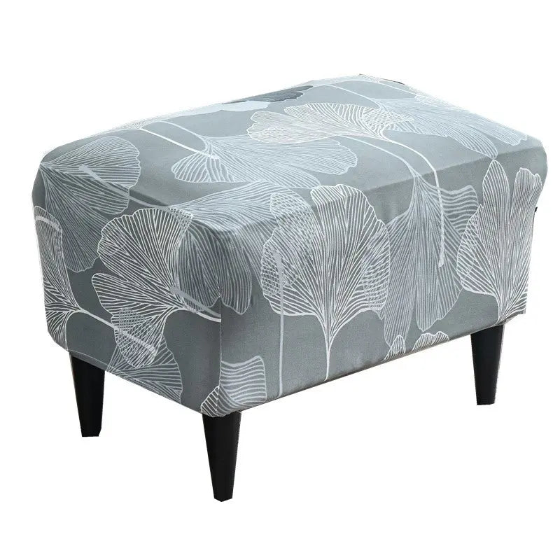 Bench Cover Stretchable Polyester NOEMIE Ginkgo leaf