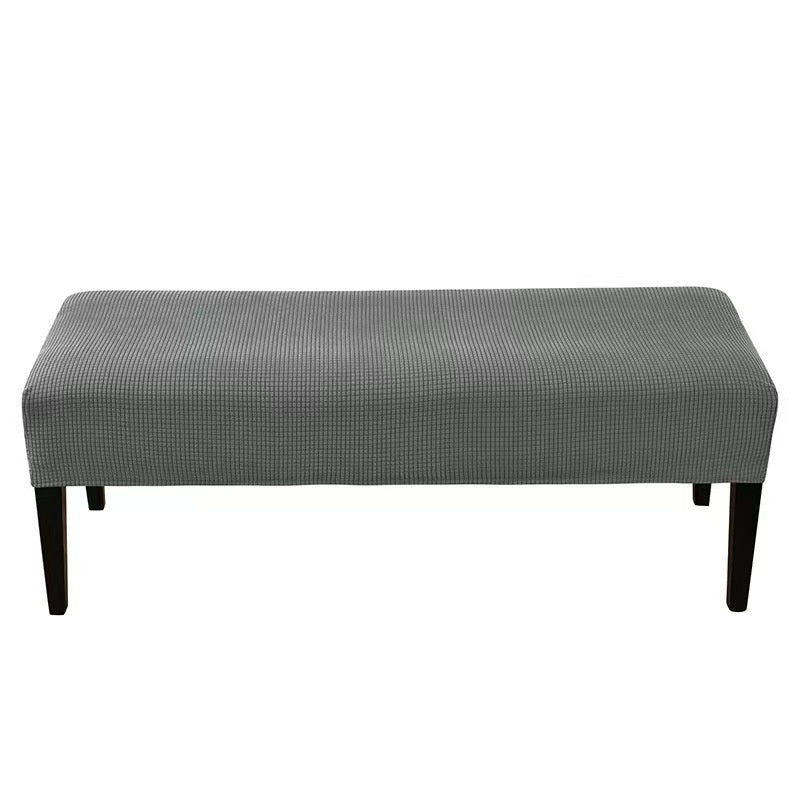Bench Slipcover Plush Stretch Élodie Dark Gray-150X45X14cm
