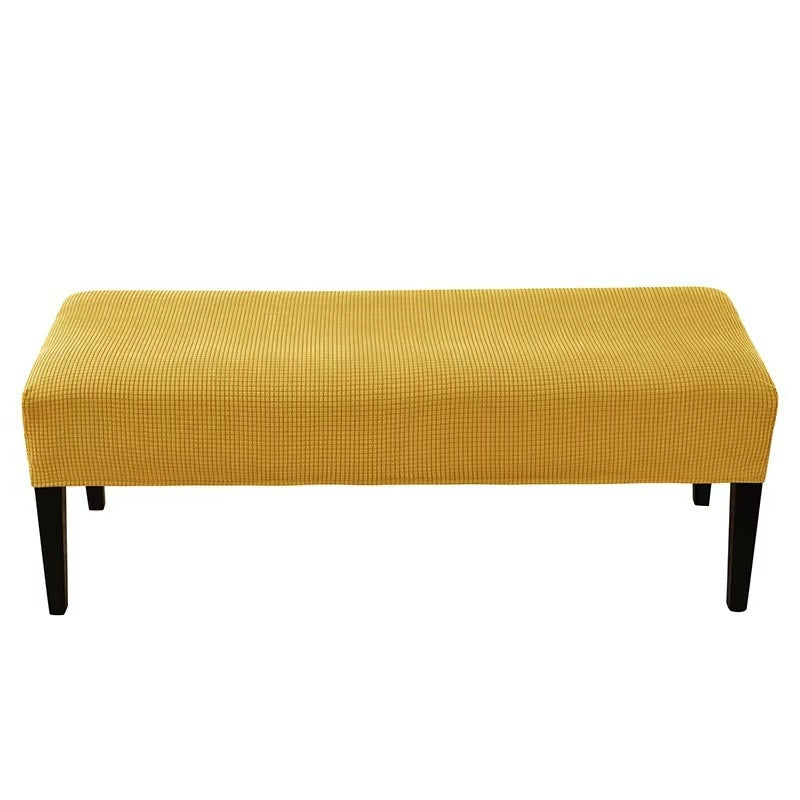 Bench Slipcover Plush Stretch Élodie Lemon Yellow-150X45X14cm