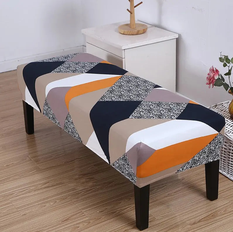Bench Slipcover Stretch Linen Élodie Rubik's Cube-75 × 85 × 30cm
