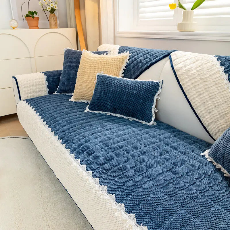 Pet Protection Cover Corduroy Cozy LUMIÈRE Dark blue-110x180cm