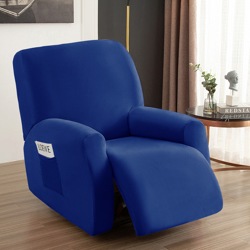 Recliner Chair Covers Velvet Stretchable CHARMÉE Navy Blue-Chivas Regal single seat