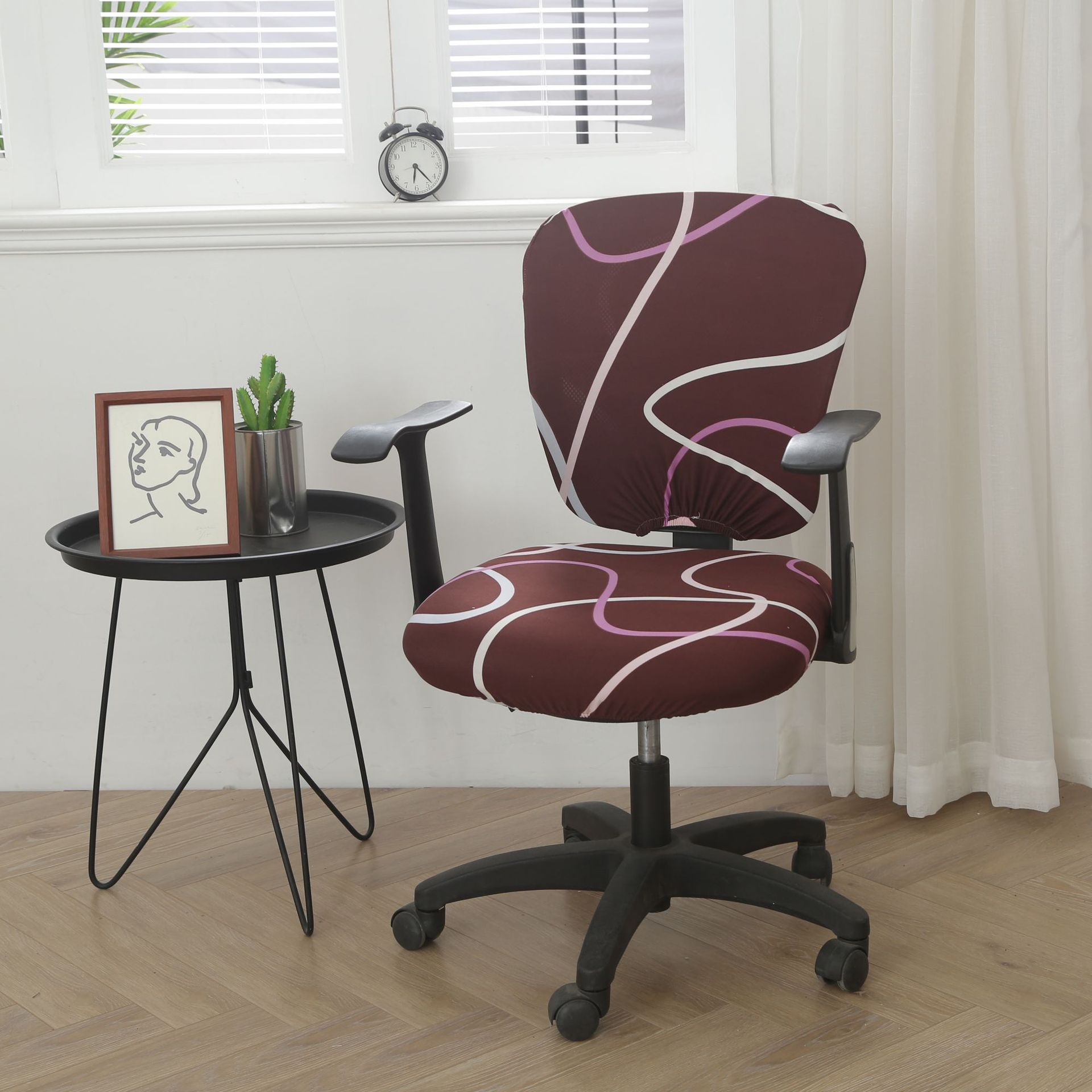 Task Chair Cover Stretchable Milksilk SÉRÈNE City Tone-Split Universal