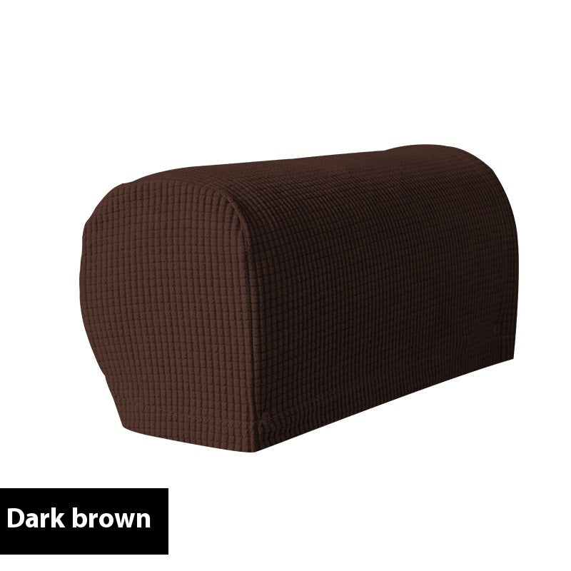 Sofa Armrest Cover Stretchable Polyester LUMINA Dark Coffee Color-Extra Large