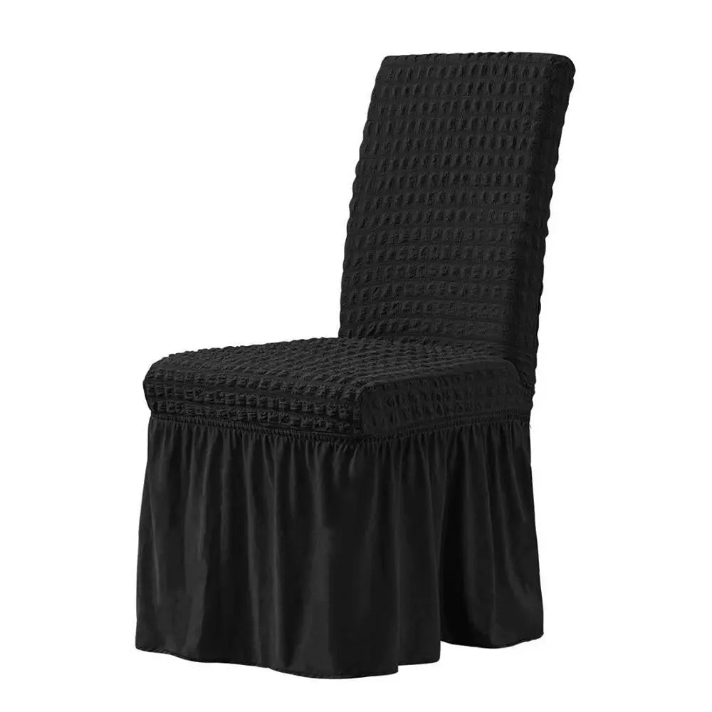 Chair Covers Seersucker Stretch Lioren Black