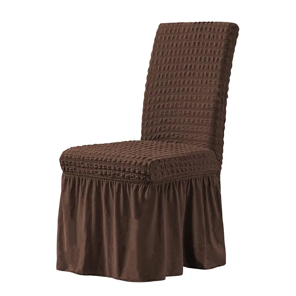 Chair Covers Seersucker Stretch Lioren Brown