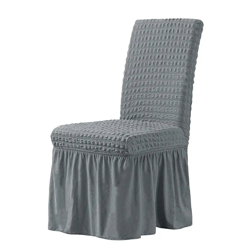 Chair Covers Seersucker Stretch Lioren Grey