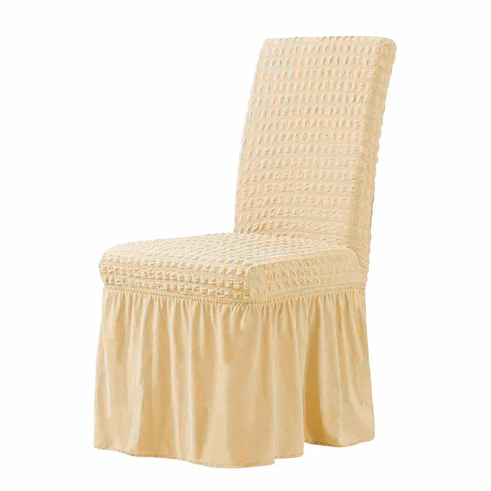 Chair Covers Seersucker Stretch Lioren Light Khaki