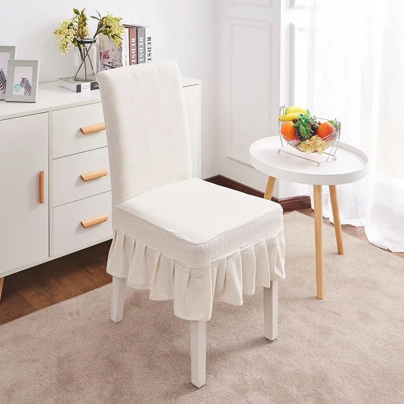 Chair & Seat Covers Stretchable Thickened LUMIÈRE White