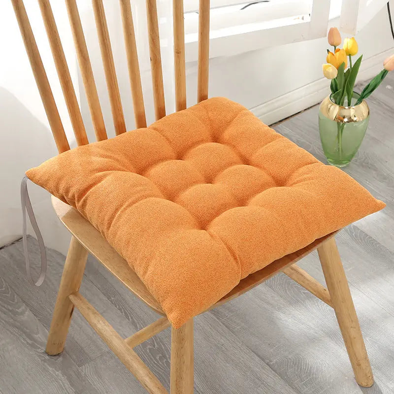 Chair Seat Cushion Covers Cozy Plush LUMIELA Warm Orange-40x40x7cm