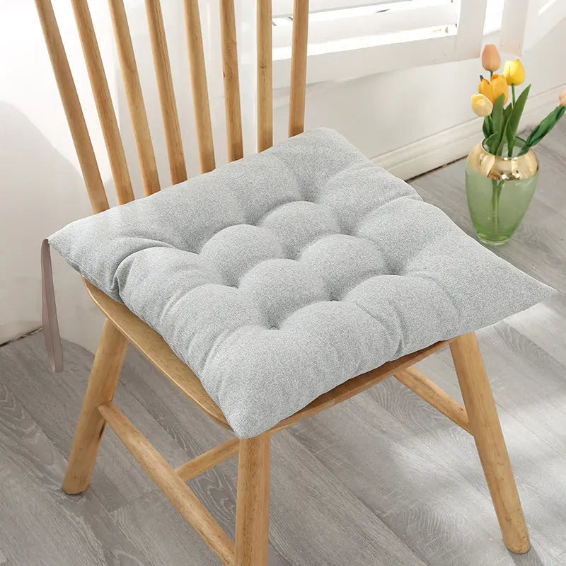 Chair Seat Cushion Covers Cozy Polyester LUMIELA Silver Gray-40x40x7cm