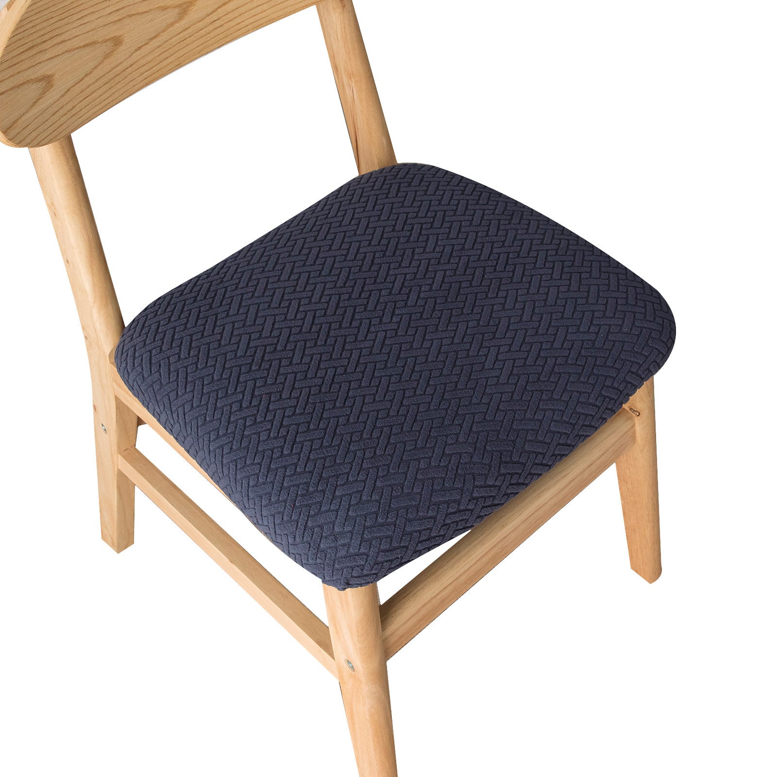 Chair Seat Cushion Covers Fleece Stretchable LUMIÈRE Navy Blue-40x50x8cm