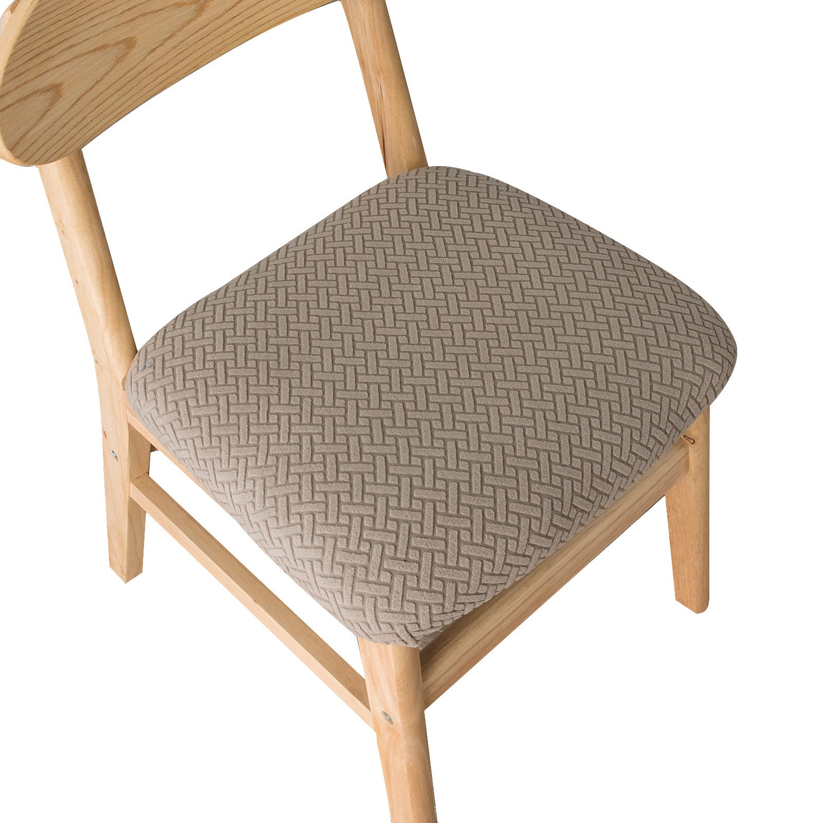 Chair Seat Cushion Covers Fleece Stretchable LUMIÈRE Taupe-40x50x8cm