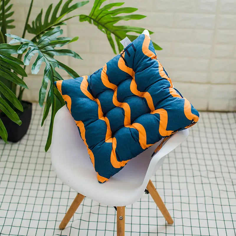 Chair Seat Cushion Covers Linen Cozy Mignon Elegant Wave-40x40cm