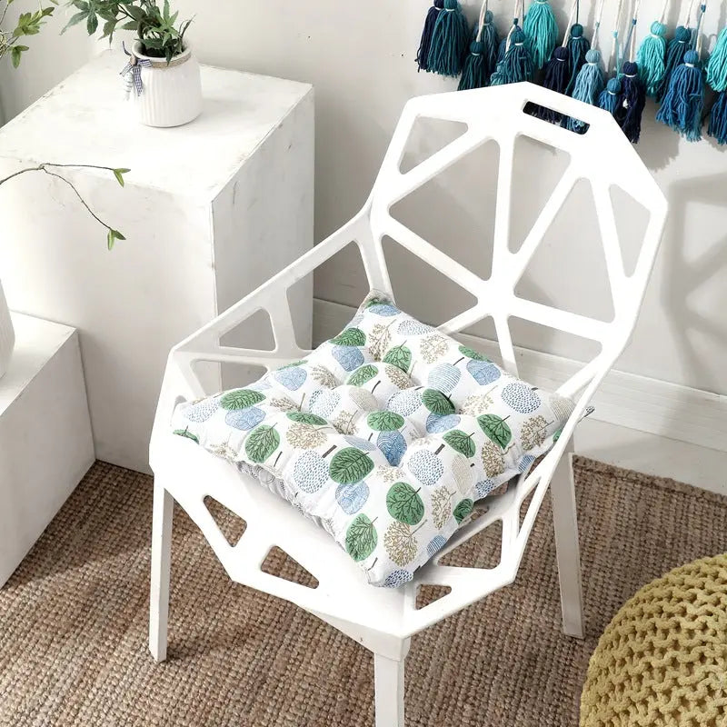 Chair Seat Cushion Covers Linen Non-Slip VIVANE Apple tree-45x45cm