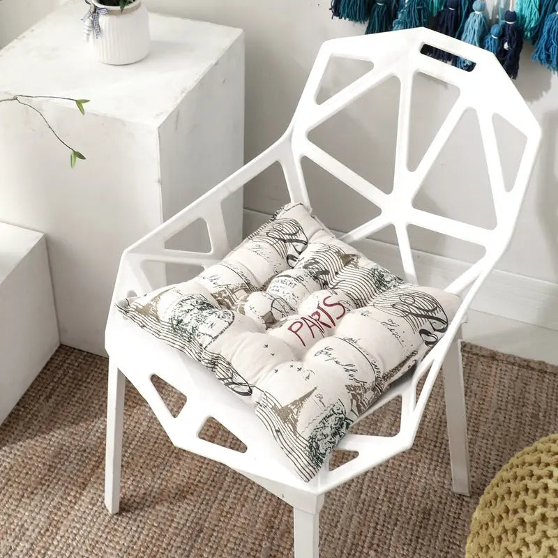 Chair Seat Cushion Covers Linen Non-Slip VIVANE Tower-45x45cm