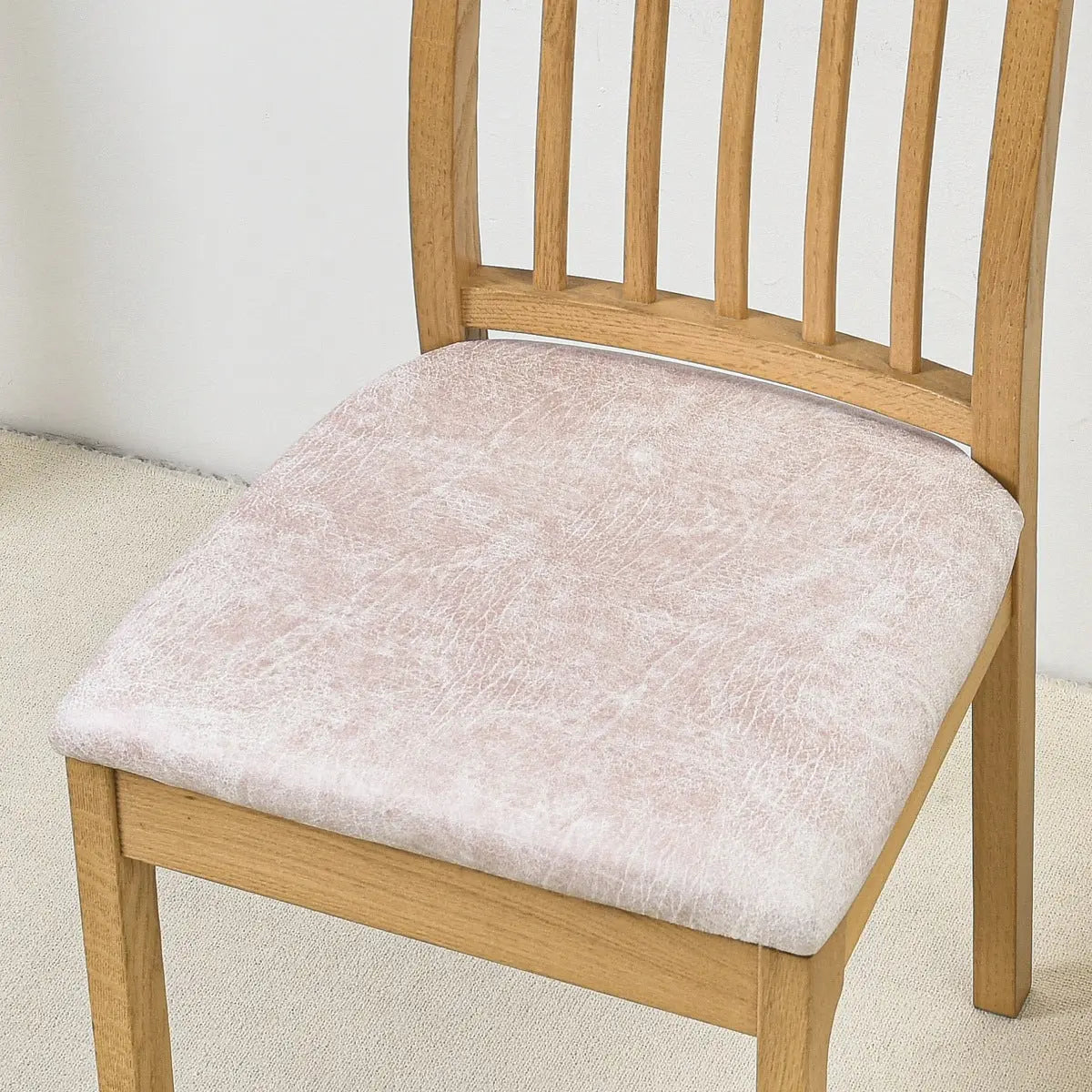 Chair Seat Cushion Covers Non-Slip Geometric LUMIERA Beige Pink-Universal Square Pad Sets