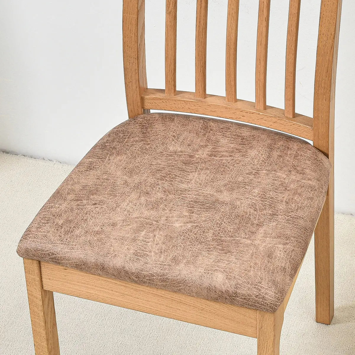 Chair Seat Cushion Covers Non-Slip Geometric LUMIERA Light Brown-Universal Square Pad Sets
