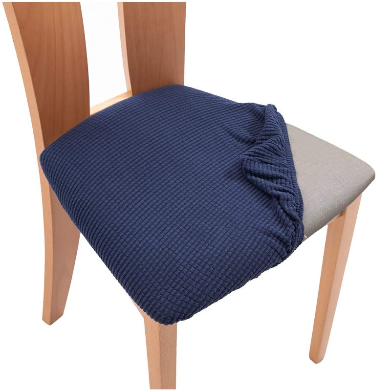 Chair Seat Cushion Covers Stretch-Fit Velura Navy Blue
