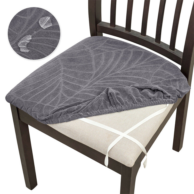 Chair Seat Cushion Covers Stretch Floral LÉAFINE Dark Gray-Big Leaves-1pcs