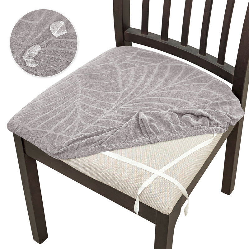 Chair Seat Cushion Covers Stretch Floral LÉAFINE Light Gray-Big Leaves-1pcs