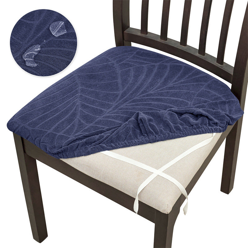 Chair Seat Cushion Covers Stretch Floral LÉAFINE Navy Blue-Big Leaves-1pcs
