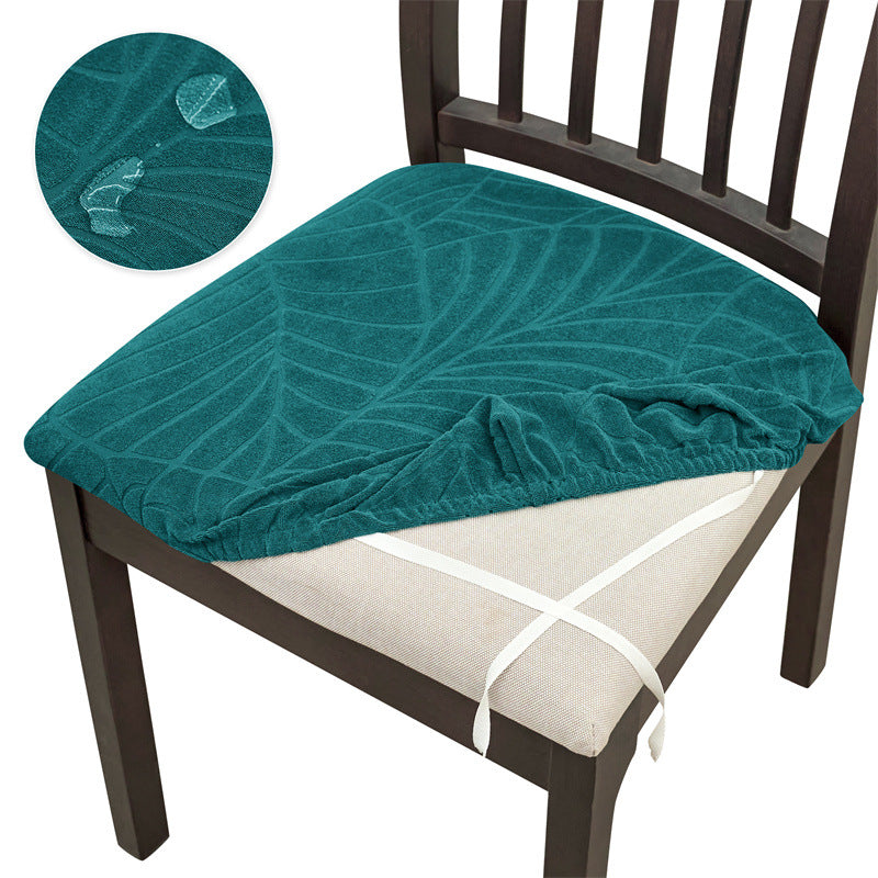 Chair Seat Cushion Covers Stretch Floral LÉAFINE Sapphire Blue-Big Leaves-1pcs