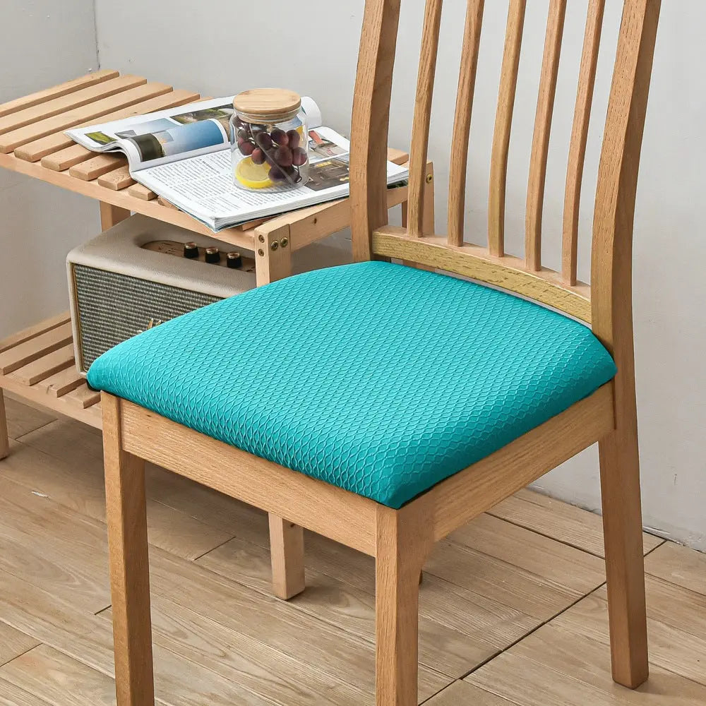 Chair Seat Cushion Covers Stretch Knit LUMIERE A type hole blue