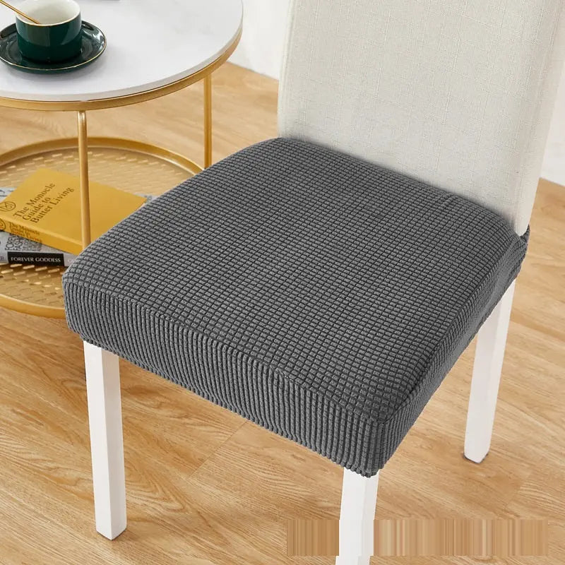 Chair Seat Cushion Covers Stretchable Elastic AMÉLIA Dark Gray-Universal Size