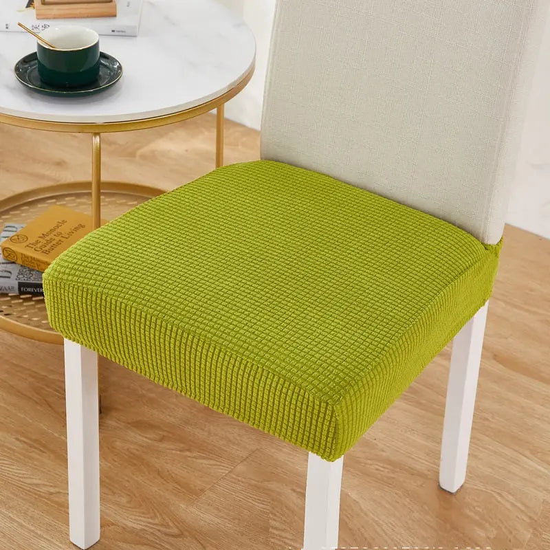 Chair Seat Cushion Covers Stretchable Elastic AMÉLIA Emerald Green Yellow-Universal Size