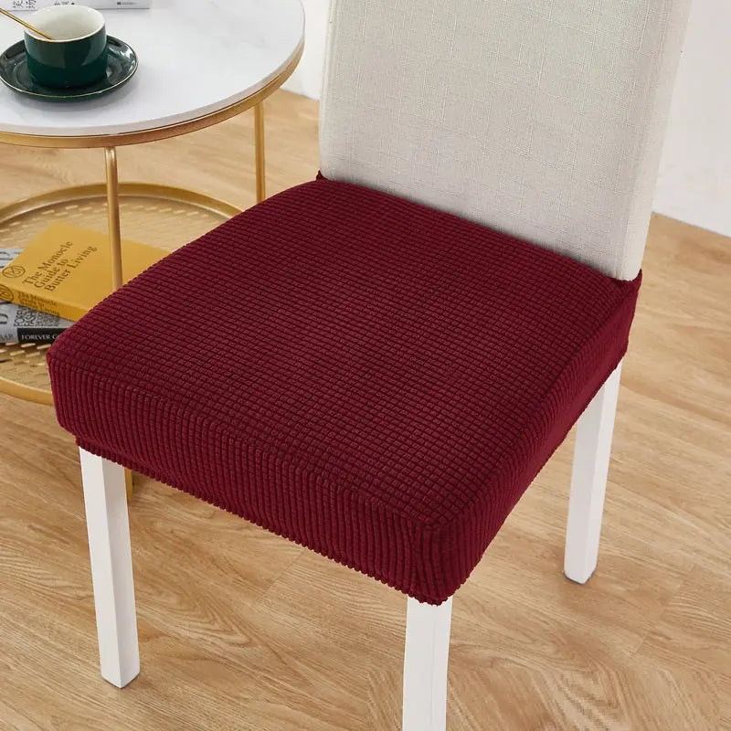 Chair Seat Cushion Covers Stretchable Elastic AMÉLIA Lafite Red-Universal Size