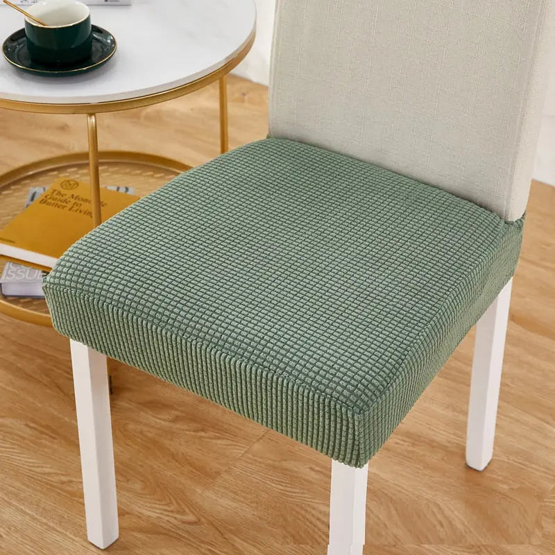 Chair Seat Cushion Covers Stretchable Elastic AMÉLIA Pine And Cypress Green-Universal Size