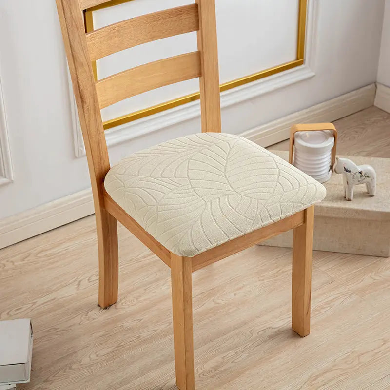 Chair Seat Cushion Covers Waterproof Jacquard LUMIERE Beige-Chair Surface Less Than 53cm
