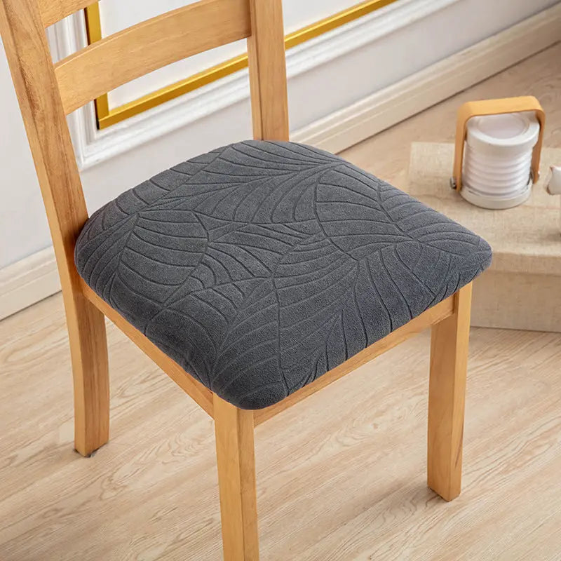 Chair Seat Cushion Covers Waterproof Jacquard LUMIERE Dark Gray-Chair Surface Less Than 53cm