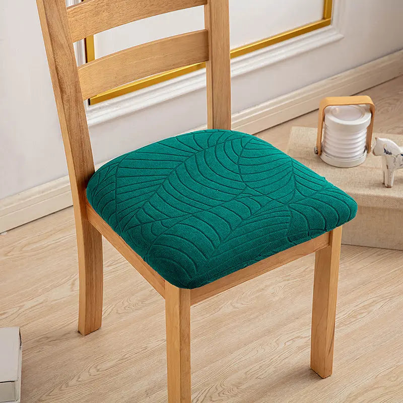 Chair Seat Cushion Covers Waterproof Jacquard LUMIERE Dark Green-Chair Surface Less Than 53cm