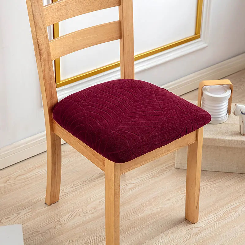 Chair Seat Cushion Covers Waterproof Jacquard LUMIERE Wine Red-Chair Surface Less Than 53cm
