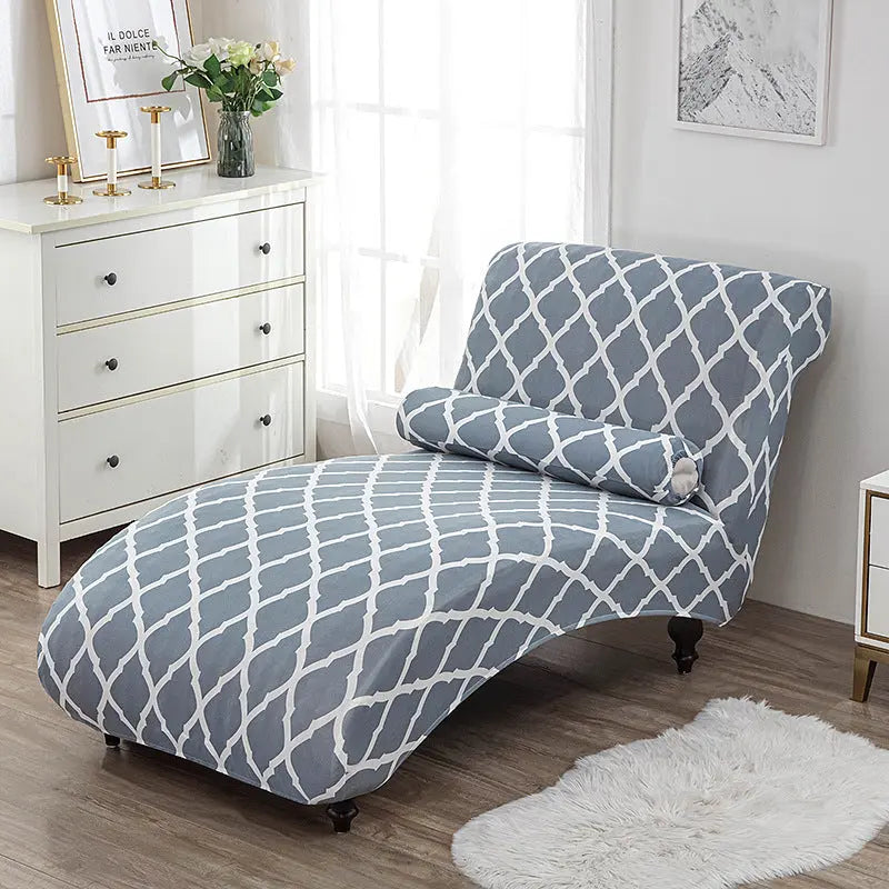 Chaise Lounge Slipcove Stretch Pet-Friendly CHARMÉA Diamond Lattice-2PCS Recliner Cover Pillowcase