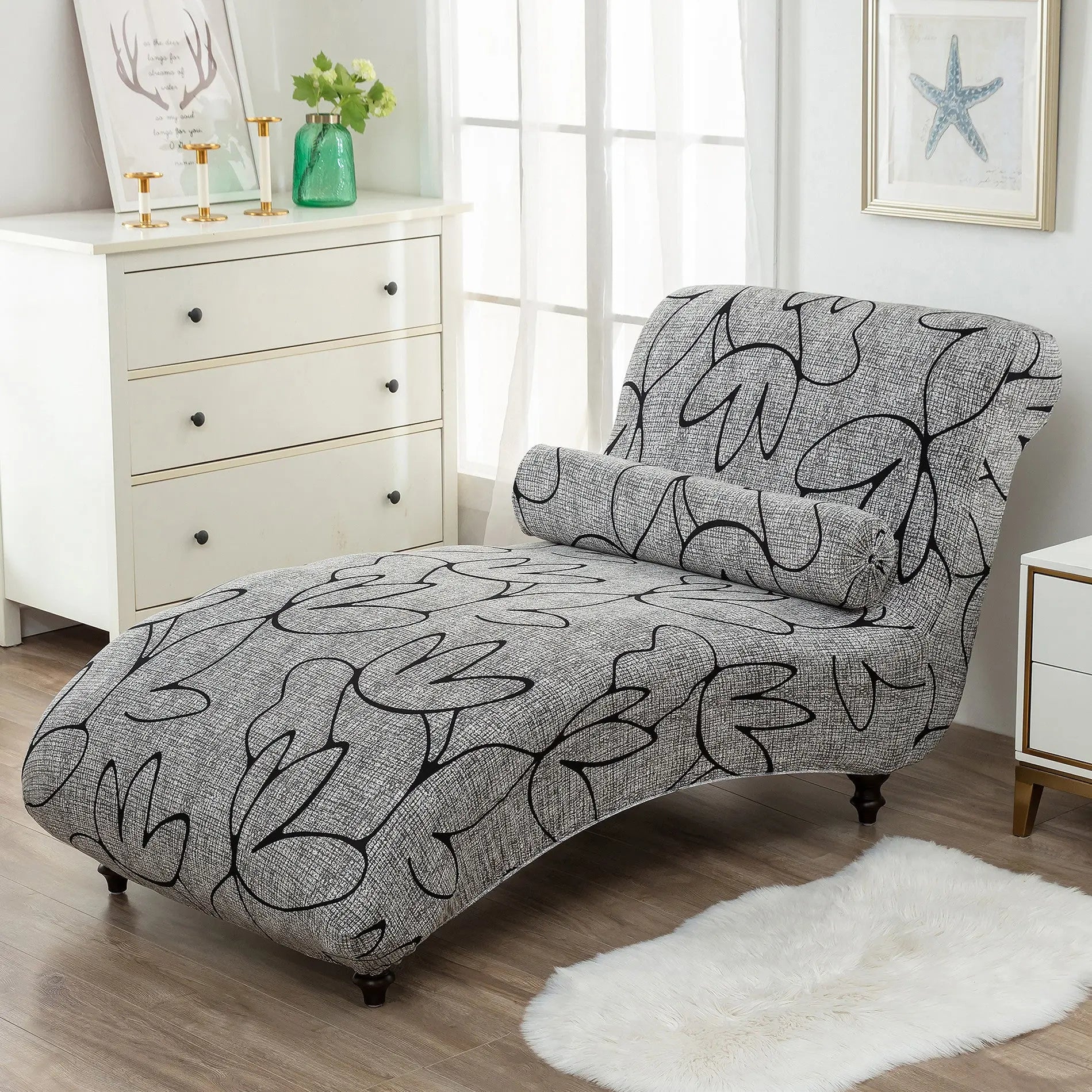 Chaise Lounge Slipcove Stretch Pet-Friendly CHARMÉA