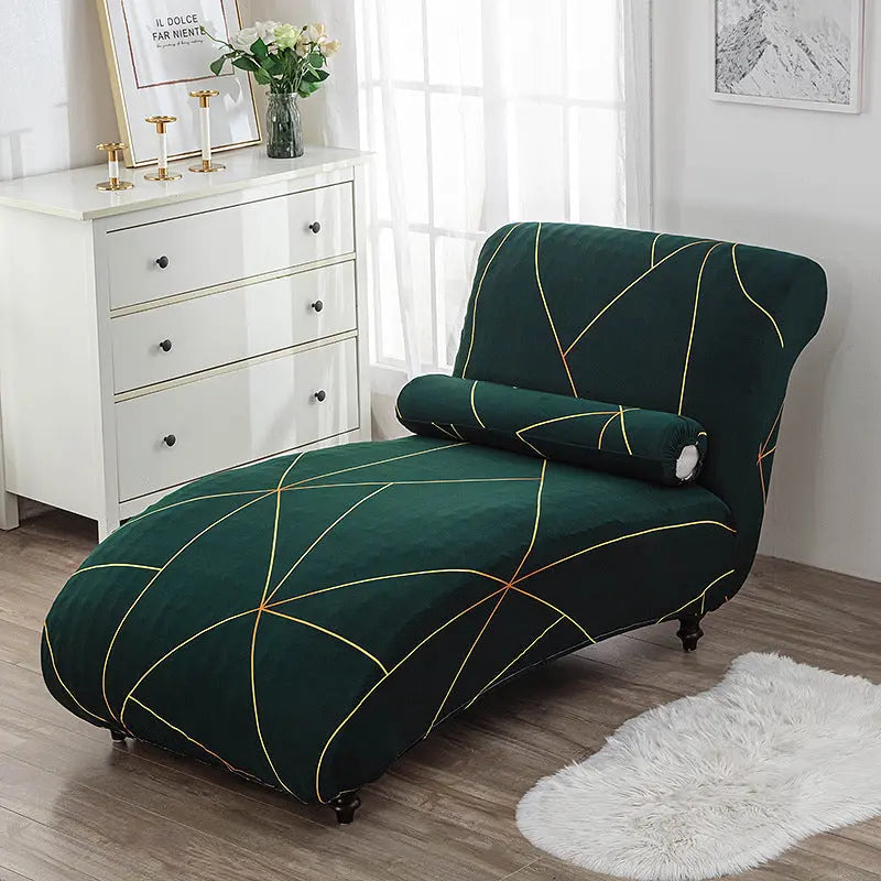 Chaise Lounge Slipcove Stretch Pet-Friendly CHARMÉA Style-2PCS Recliner Cover Pillowcase