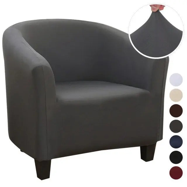 Club Chair Cover Waterproof Stretchable LUMIERE Gray Shred milk