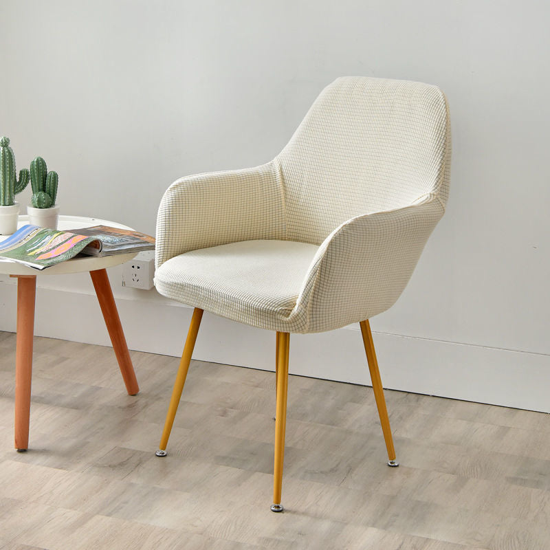 Conference Chair Cover Stretchy Spandex ELOISE off white