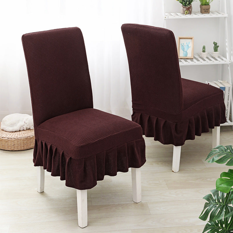 Conference Room Chair Cover Stretch Fleece LUCIE Amber brown
