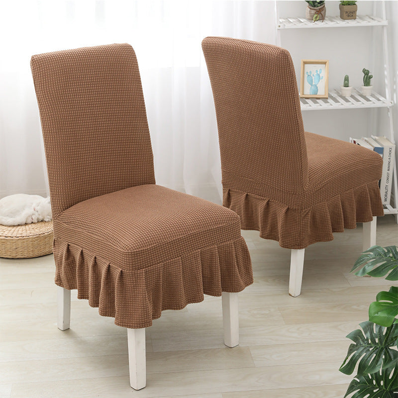 Conference Room Chair Cover Stretch Fleece LUCIE Brown