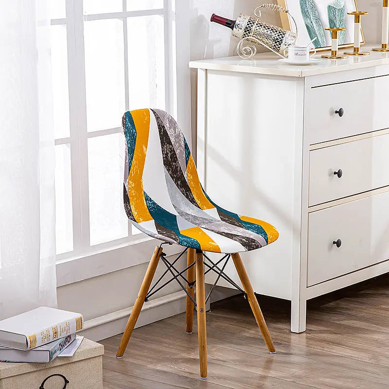 Conference Room Chair Covers Stretchable Noirelle Classic Geometry-Average Size Universal